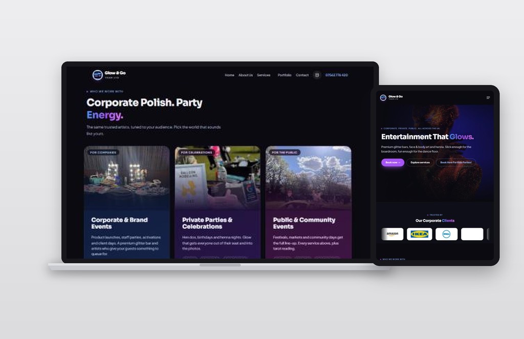 Glow and Go Team website by Safetech